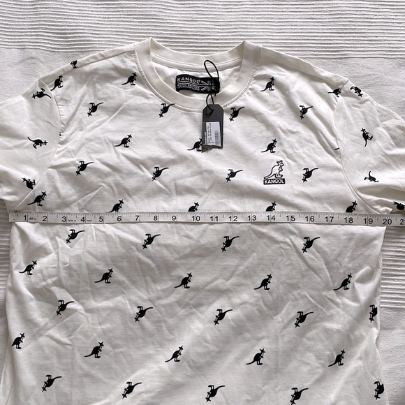 KANGOL All Over Print Off White Combo T-Shirt Size Small - Picture 6 of 7